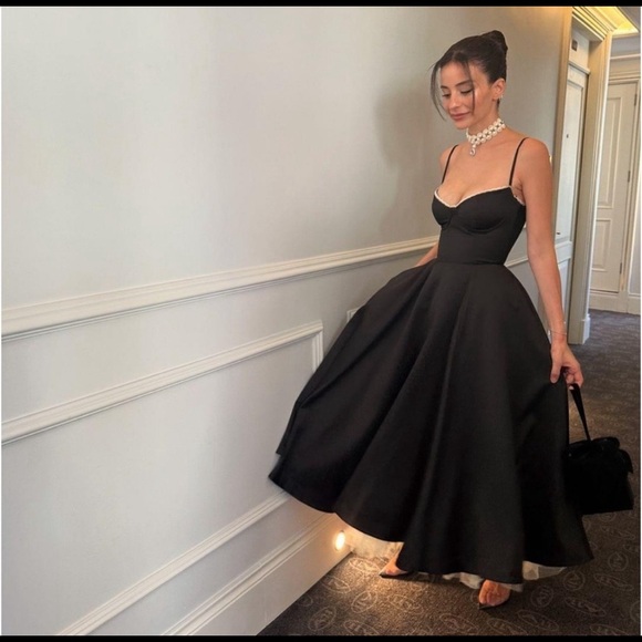 HOUSE OF CB MADEMOISELLE BLACK TULLE DRESS MEDIUM - Picture 5 of 14